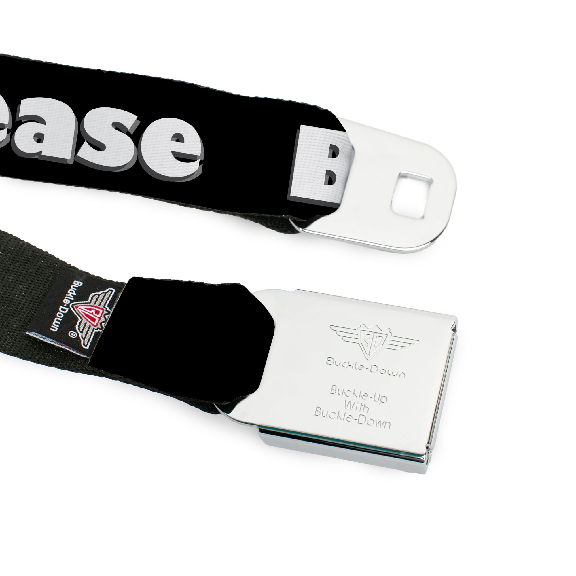 Seatbelt Belt - BITCH PLEASE Black/White Seatbelt Belts Buckle-Down