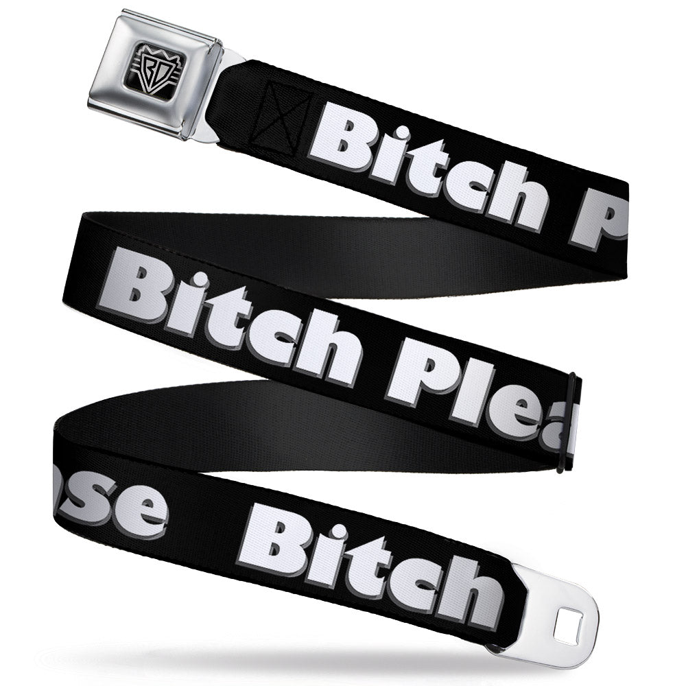 Seatbelt Belt - BITCH PLEASE Black/White Seatbelt Belts Buckle-Down
