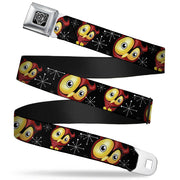 BD Wings Logo CLOSE-UP Full Color Black Silver Seatbelt Belt - Big Eye Owl Webbing Seatbelt Belts Buckle-Down
