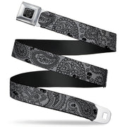 BD Wings Logo CLOSE-UP Full Color Black Silver Seatbelt Belt - Bandana/Skulls Silver/Black Webbing Seatbelt Belts Buckle-Down