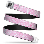 BD Wings Logo CLOSE-UP Full Color Black Silver Seatbelt Belt - Bandana/Skulls White/Pink Webbing Seatbelt Belts Buckle-Down