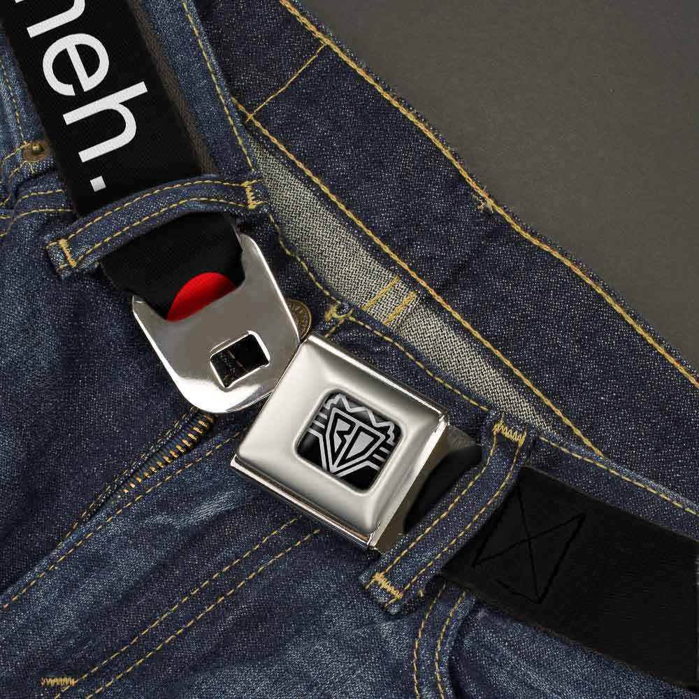 BD Wings Logo CLOSE-UP Full Color Black Silver Seatbelt Belt - Broken Heart MEH Black/Red/White Webbing Seatbelt Belts Buckle-Down