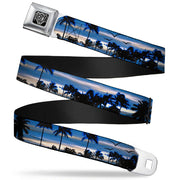 BD Wings Logo CLOSE-UP Full Color Black Silver Seatbelt Belt - Blue Sunset Webbing Seatbelt Belts Buckle-Down