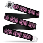 BD Wings Logo CLOSE-UP Full Color Black Silver Seatbelt Belt - BD Skulls w/Wings Black/Pink Webbing Seatbelt Belts Buckle-Down