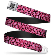 BD Wings Logo CLOSE-UP Full Color Black Silver Seatbelt Belt - Brains Black/Pink Webbing Seatbelt Belts Buckle-Down