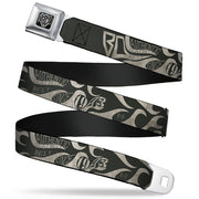 BD Wings Logo CLOSE-UP Full Color Black Silver Seatbelt Belt - BD AUTHENTIC SEATBELT BELT SINCE 1993 Flames Olive/Tan Webbing Seatbelt Belts Buckle-Down