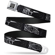 BD Wings Logo CLOSE-UP Full Color Black Silver Seatbelt Belt - BD AUTHENTIC SEATBELT BELT NY-LA Black/White Webbing Seatbelt Belts Buckle-Down
