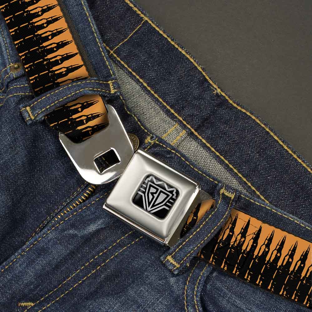 Seatbelt Belt - Bullets2 Orange/Black Seatbelt Belts Buckle-Down