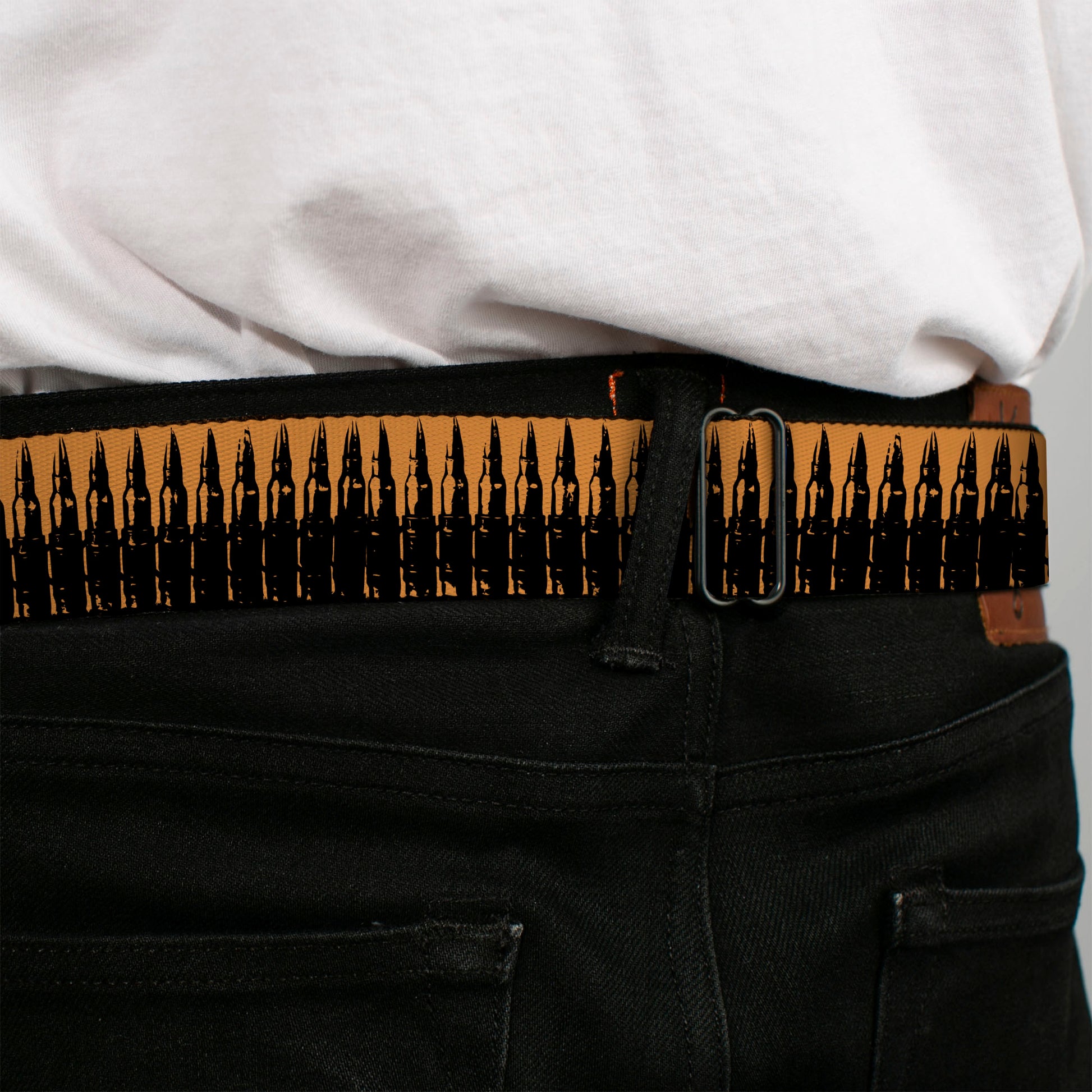 Seatbelt Belt - Bullets2 Orange/Black Seatbelt Belts Buckle-Down