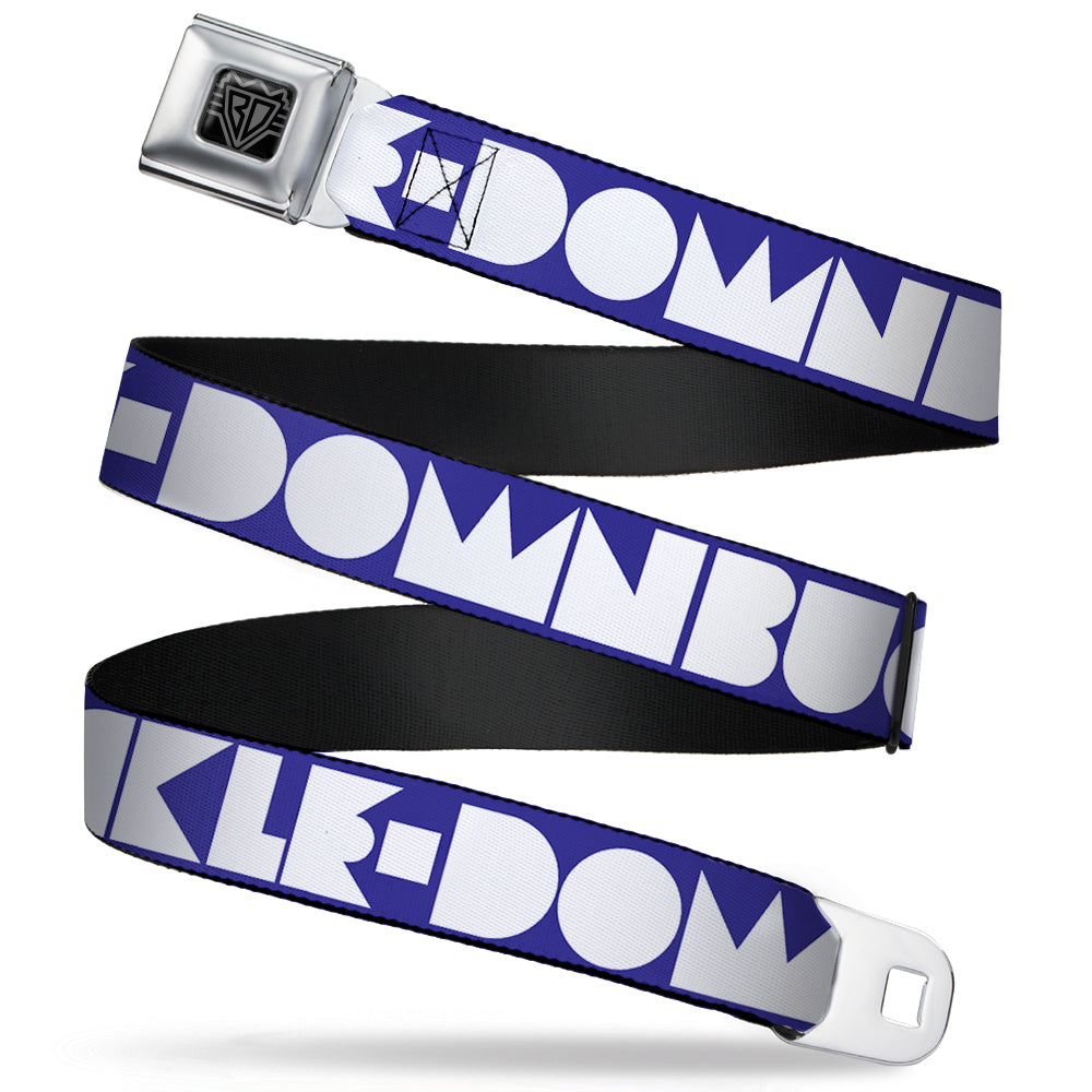 BD Wings Logo CLOSE-UP Full Color Black Silver Seatbelt Belt - BUCKLE-DOWN Shapes Blue/White Webbing Seatbelt Belts Buckle-Down