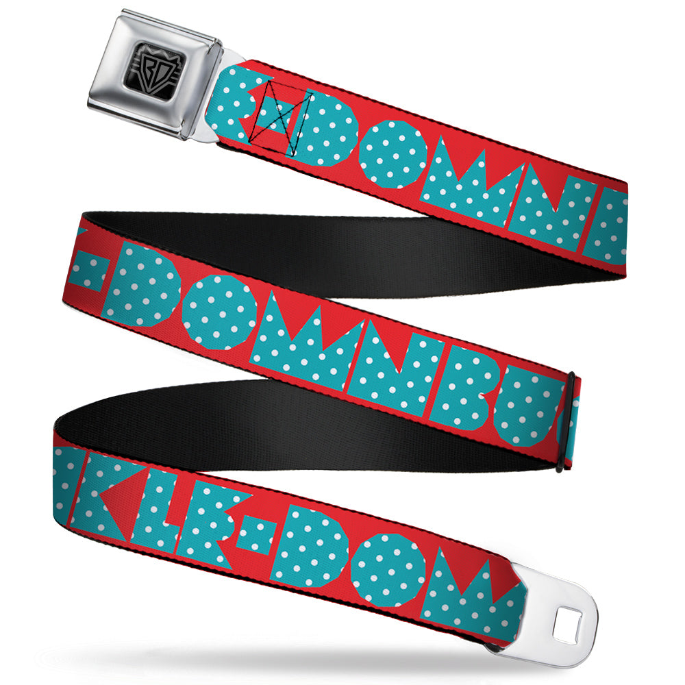 BD Wings Logo CLOSE-UP Full Color Black Silver Seatbelt Belt - BUCKLE-DOWN Shapes Red/Dot Turquoise/White Webbing Seatbelt Belts Buckle-Down