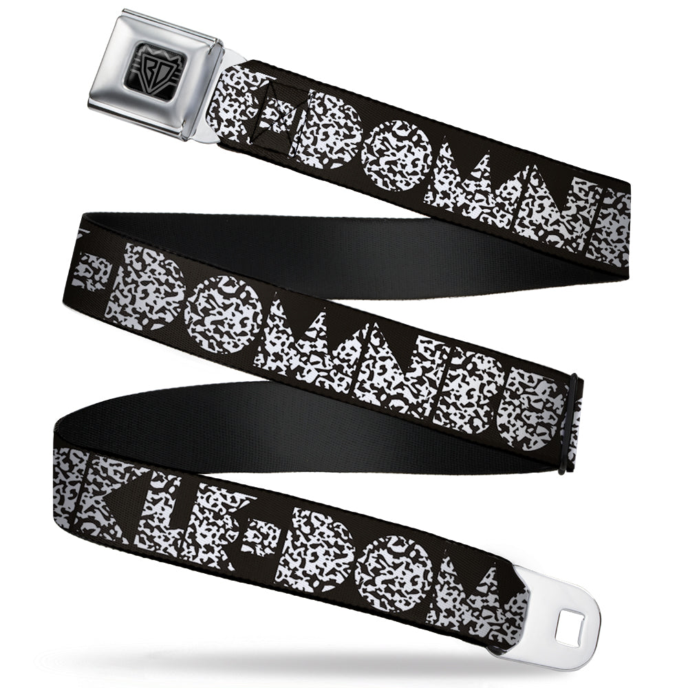 BD Wings Logo CLOSE-UP Full Color Black Silver Seatbelt Belt - BUCKLE-DOWN Shapes Black/Camo White/Black Webbing Seatbelt Belts Buckle-Down