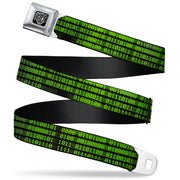 BD Wings Logo CLOSE-UP Full Color Black Silver Seatbelt Belt - Binary Code Black/Green Webbing Seatbelt Belts Buckle-Down