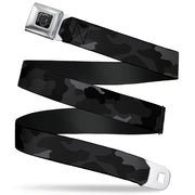 BD Wings Logo CLOSE-UP Full Color Black Silver Seatbelt Belt - Camo Charcoal Webbing Seatbelt Belts Buckle-Down