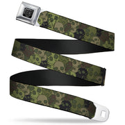 BD Wings Logo CLOSE-UP Full Color Black Silver Seatbelt Belt - Camo Olive Skull Yard Webbing Seatbelt Belts Buckle-Down