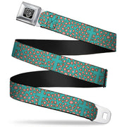 BD Wings Logo CLOSE-UP Full Color Black Silver Seatbelt Belt - Cross Repeat Leopard Turquoise/Pink Webbing Seatbelt Belts Buckle-Down