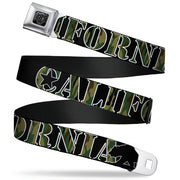 BD Wings Logo CLOSE-UP Full Color Black Silver Seatbelt Belt - CALIFORNIA/Bear Silhouette Black/Camo Olive Webbing Seatbelt Belts Buckle-Down