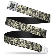 BD Wings Logo CLOSE-UP Full Color Black Silver Seatbelt Belt - Doodle1 Cream/Black Webbing Seatbelt Belts Buckle-Down
