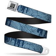 BD Wings Logo CLOSE-UP Full Color Black Silver Seatbelt Belt - Doodle1/Paint Drips Blues Webbing Seatbelt Belts Buckle-Down