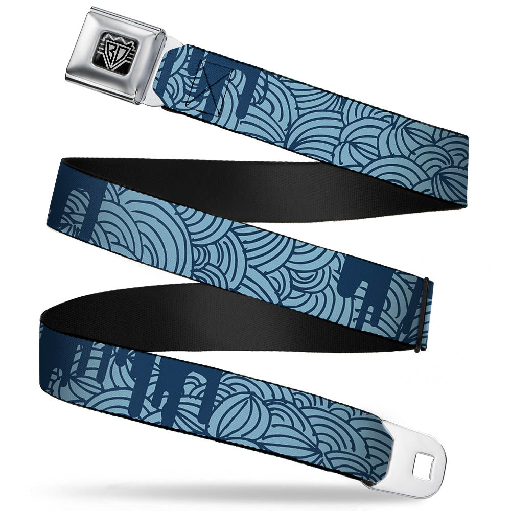 BD Wings Logo CLOSE-UP Full Color Black Silver Seatbelt Belt - Doodle1/Paint Drips Blues Webbing Seatbelt Belts Buckle-Down