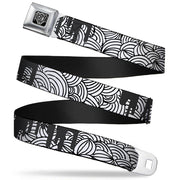 BD Wings Logo CLOSE-UP Full Color Black Silver Seatbelt Belt - Doodle1/Paint Drips White/Black Webbing Seatbelt Belts Buckle-Down