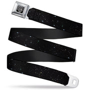 BD Wings Logo CLOSE-UP Full Color Black Silver Seatbelt Belt - Deep Space2 Black/White Webbing Seatbelt Belts Buckle-Down