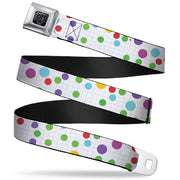 BD Wings Logo CLOSE-UP Full Color Black Silver Seatbelt Belt - Dots/Grid White/Gray/Multi Color Webbing Seatbelt Belts Buckle-Down