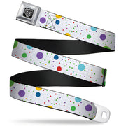 BD Wings Logo CLOSE-UP Full Color Black Silver Seatbelt Belt - Dots/Grid2 White/Gray/Multi Color Webbing Seatbelt Belts Buckle-Down