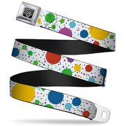 BD Wings Logo CLOSE-UP Full Color Black Silver Seatbelt Belt - Dots/Grid3 White/Gray/Multi Color Webbing Seatbelt Belts Buckle-Down