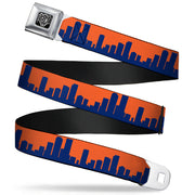 BD Wings Logo CLOSE-UP Full Color Black Silver Seatbelt Belt - Denver Solid Skyline Orange/Navy Webbing Seatbelt Belts Buckle-Down