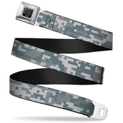 BD Wings Logo CLOSE-UP Full Color Black Silver Seatbelt Belt - Digital Camo2 Grays Webbing Seatbelt Belts Buckle-Down