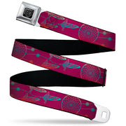BD Wings Logo CLOSE-UP Black/Silver Seatbelt Belt - Dream Catcher Burgundy/Multi Color Fade Webbing Seatbelt Belts Buckle-Down