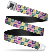 BD Wings Logo CLOSE-UP Full Color Black Silver Seatbelt Belt - Flip Flops6 Sand/Multi Color Webbing Seatbelt Belts Buckle-Down