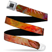 BD Wings Logo CLOSE-UP Black/Silver Seatbelt Belt - Floral Collage3 Black/Multi Color Webbing Seatbelt Belts Buckle-Down