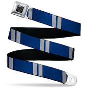 BD Wings Logo CLOSE-UP Black/Silver Seatbelt Belt - Hash Mark Stripe Double Navy/Silver Webbing Seatbelt Belts Buckle-Down