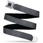 BD Wings Logo CLOSE-UP Black/Silver Seatbelt Belt - Heather2 Grays Webbing Seatbelt Belts Buckle-Down
