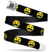 BD Wings Logo CLOSE-UP Full Color Black Silver Seatbelt Belt - Mustache Happy Face2 Black/Yellow/Black Webbing Seatbelt Belts Buckle-Down