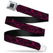 BD Wings Logo CLOSE-UP Black/Silver Seatbelt Belt - Marble Black/Hot Pink Webbing Seatbelt Belts Buckle-Down