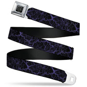 BD Wings Logo CLOSE-UP Black/Silver Seatbelt Belt - Marble Black/Purple Webbing Seatbelt Belts Buckle-Down