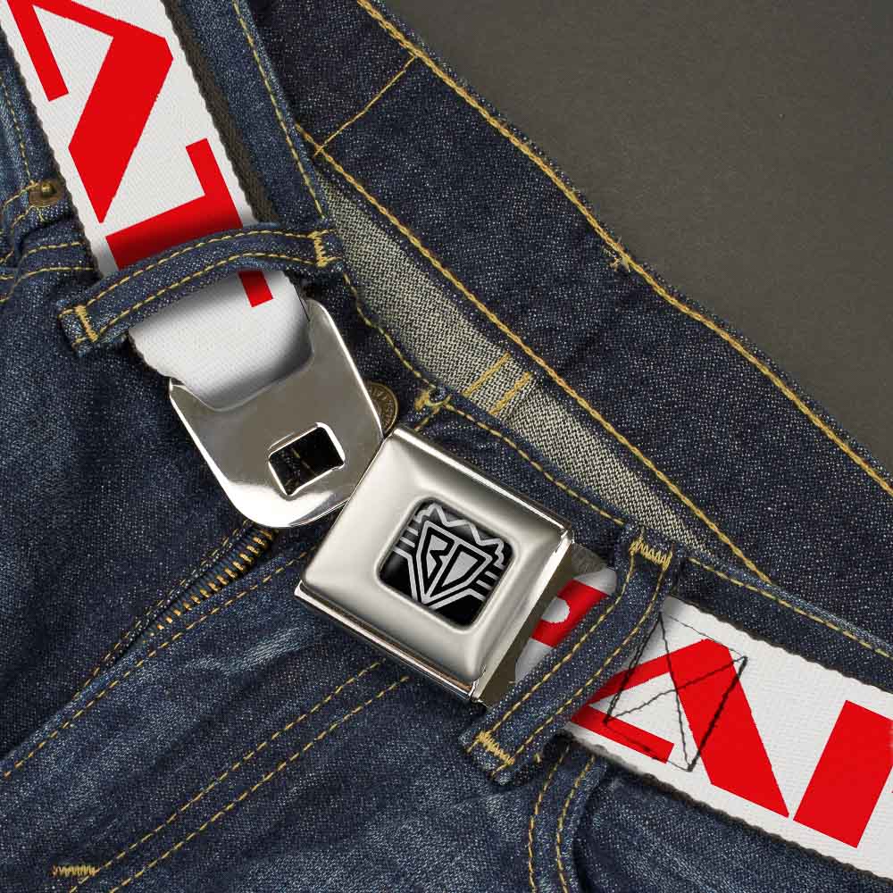 Seatbelt Belt - PARTY-SLEEP-REPEAT White/Red Seatbelt Belts Buckle-Down