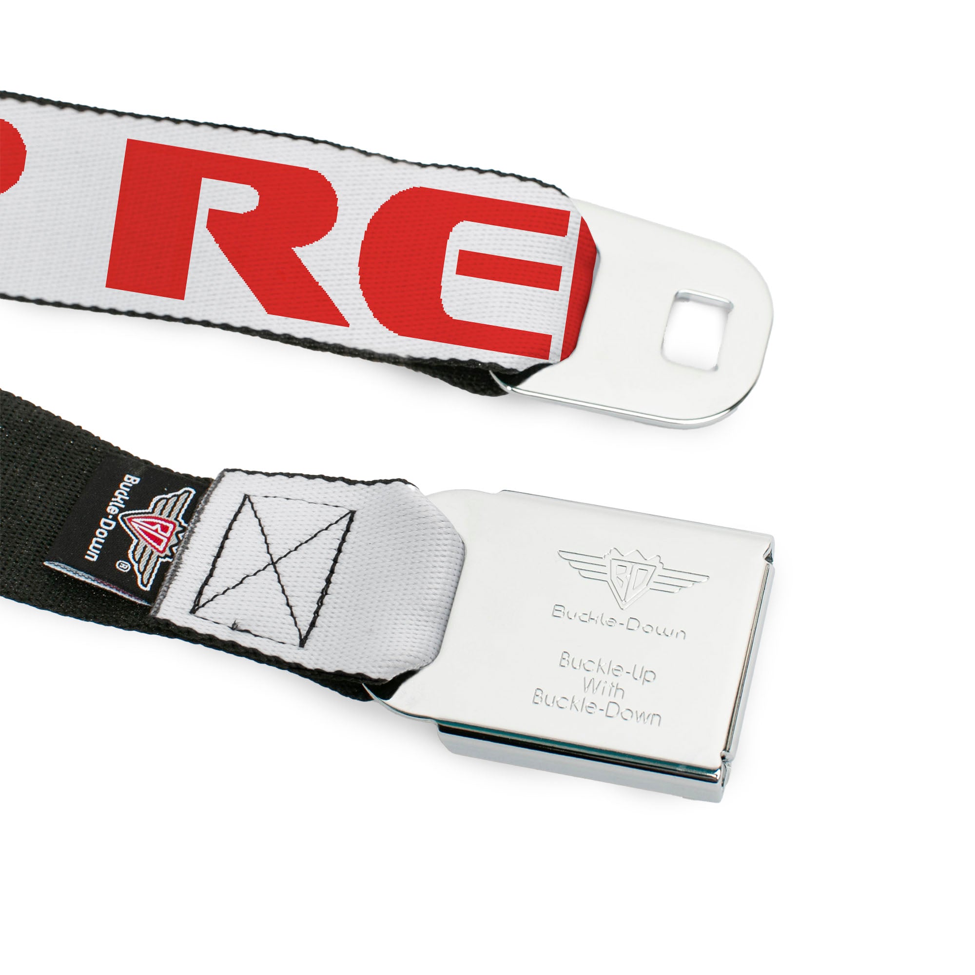 Seatbelt Belt - PARTY-SLEEP-REPEAT White/Red Seatbelt Belts Buckle-Down