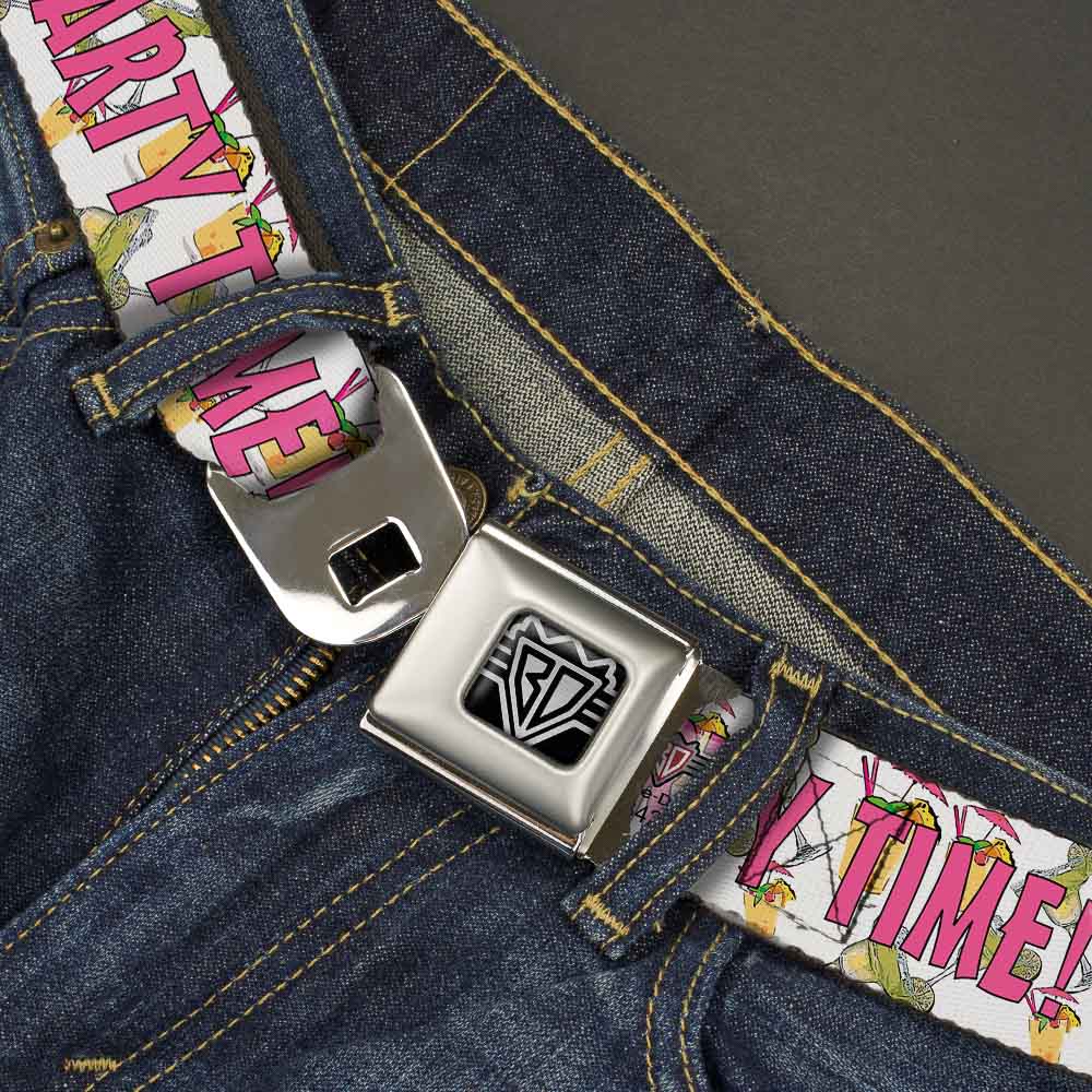 Seatbelt Belt - PARTY TIME! w/Drinks Seatbelt Belts Buckle-Down