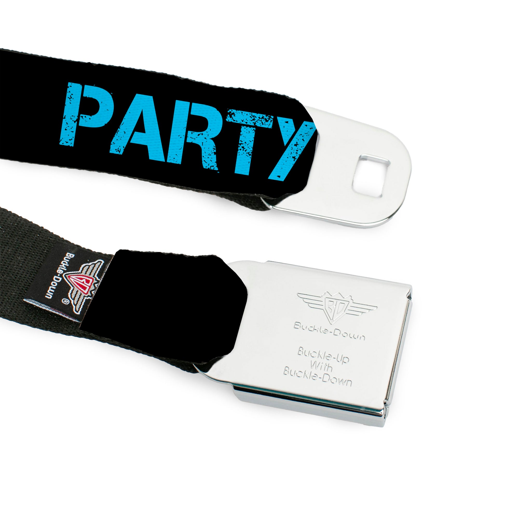 Seatbelt Belt - PARTY NAKED Black/Turquoise/Fuchsia Seatbelt Belts Buckle-Down