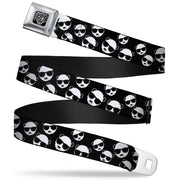 BD Wings Logo CLOSE-UP Full Color Black Silver Seatbelt Belt - Multi Panda w/Sunglasses Black/White Webbing Seatbelt Belts Buckle-Down