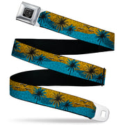 BD Wings Logo CLOSE-UP Black/Silver Seatbelt Belt - Palm Trees & Gulls Leopard Brown/Blue Webbing Seatbelt Belts Buckle-Down