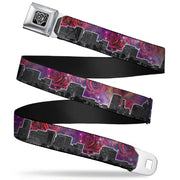 BD Wings Logo CLOSE-UP Full Color Black Silver Seatbelt Belt - Portland Vivid Skyline Cosmic Roses Webbing Seatbelt Belts Buckle-Down
