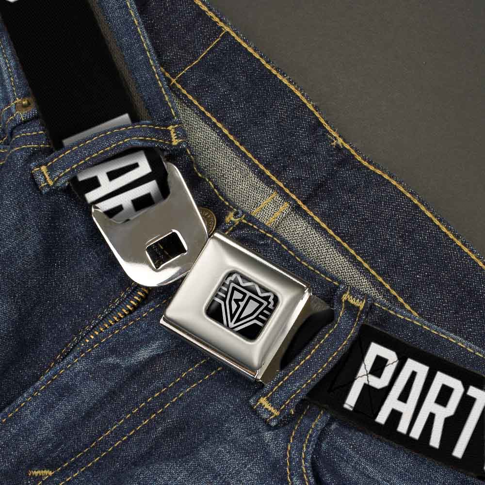 Seatbelt Belt - PARTY NAKED Black/White Seatbelt Belts Buckle-Down