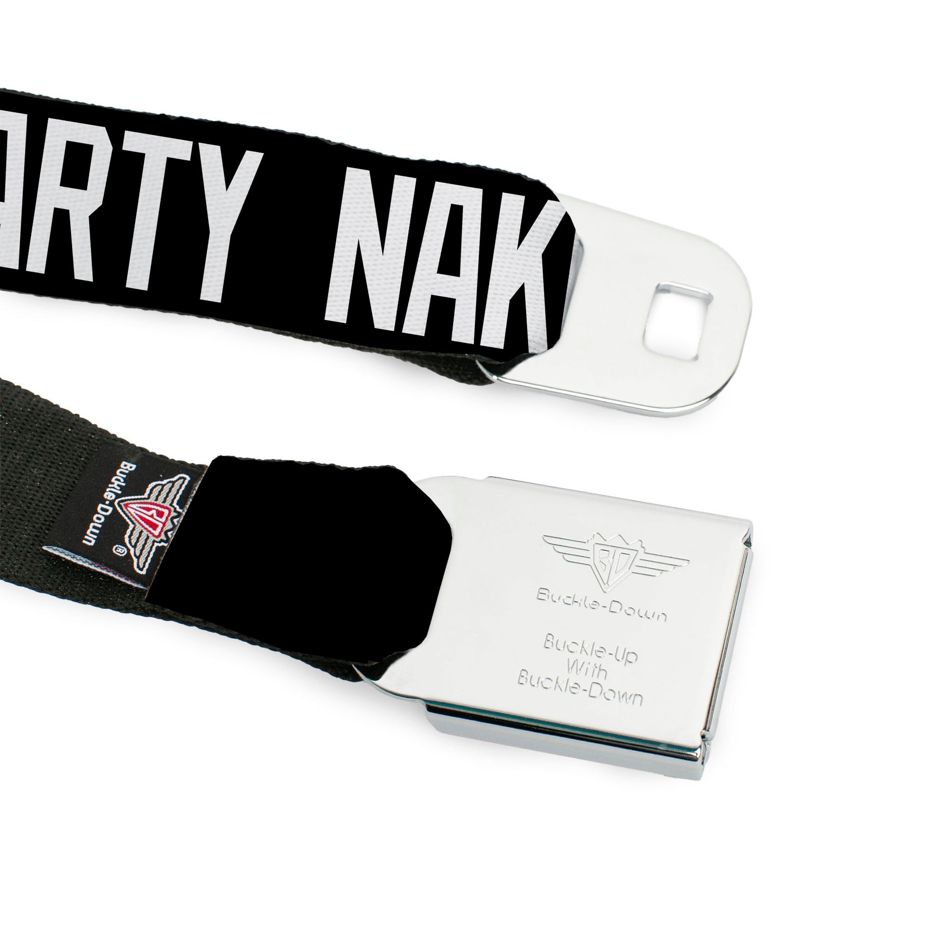 Seatbelt Belt - PARTY NAKED Black/White Seatbelt Belts Buckle-Down