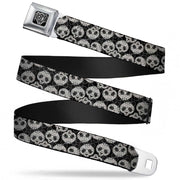 BD Wings Logo CLOSE-UP Full Color Black Silver Seatbelt Belt - Panda Bear Sugar Skull Scattered Black/Cream Webbing Seatbelt Belts Buckle-Down