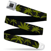 BD Wings Logo CLOSE-UP Black/Silver Seatbelt Belt - Palm Tree Silhouette3 CLOSE-UP Black/Olive Webbing Seatbelt Belts Buckle-Down